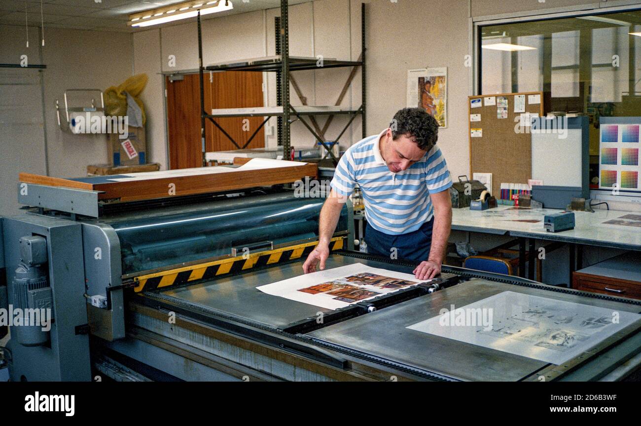 A man Litho Proofing and  Printing Stock Photo