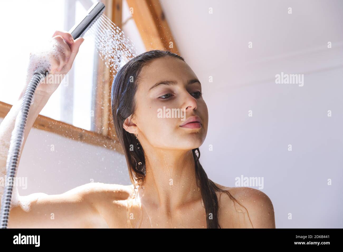Woman showering home hires stock photography and images Alamy