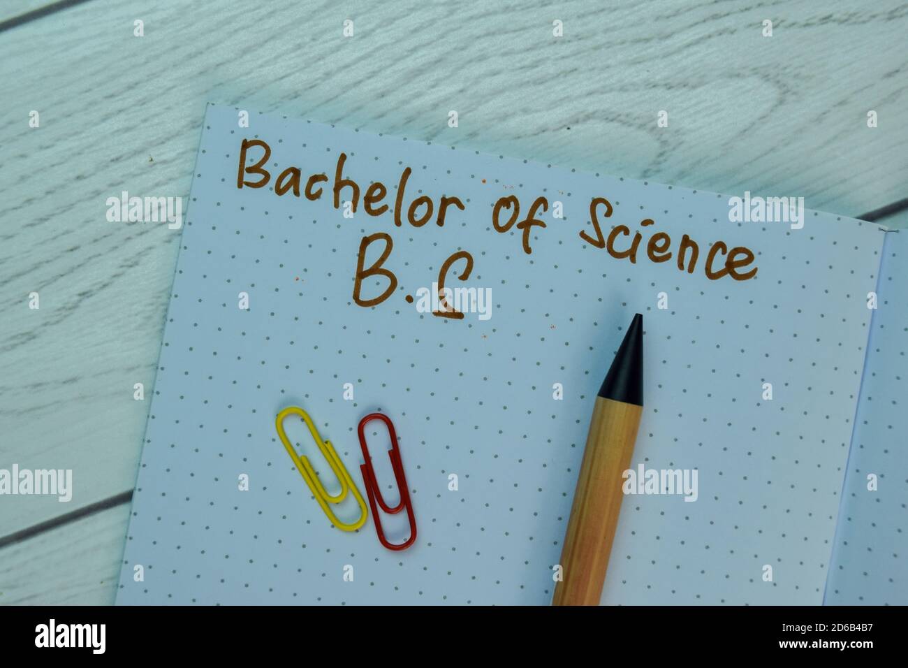 Bachelor of Science - B.S write on a book isolated on office desk