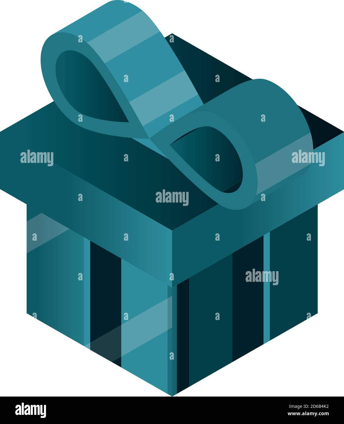online shopping, gift box with ribbon vector illustration isometric ...
