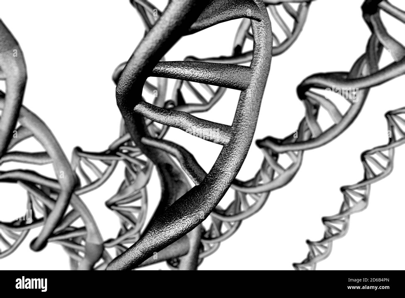 Abstract DNA strand double helix genetics 3D illustration Stock Photo