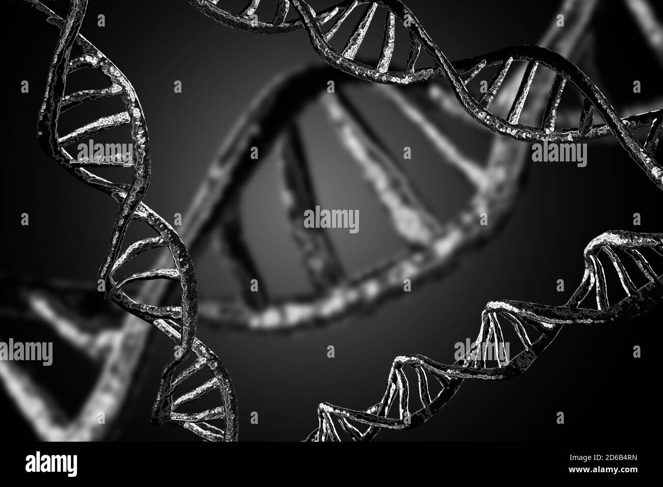 Abstract DNA strand double helix genetics 3D illustration Stock Photo