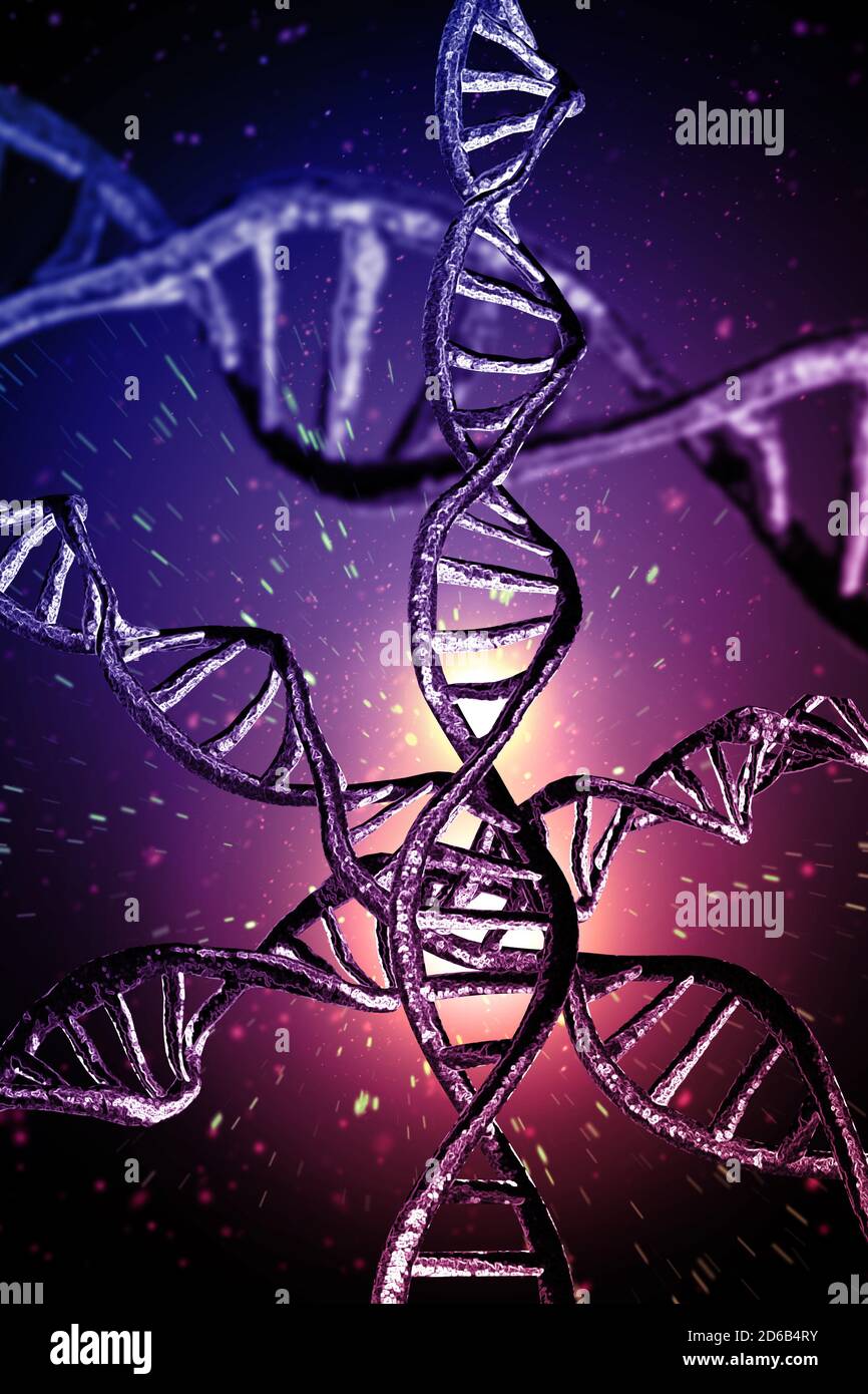 Abstract DNA strand double helix 3D illustration Stock Photo Alamy
