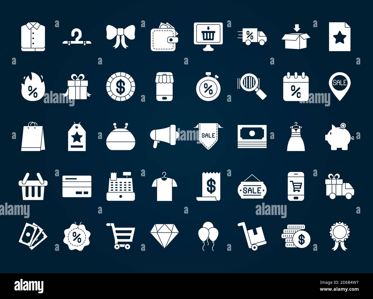icon set of black friday over black background, silhouette style