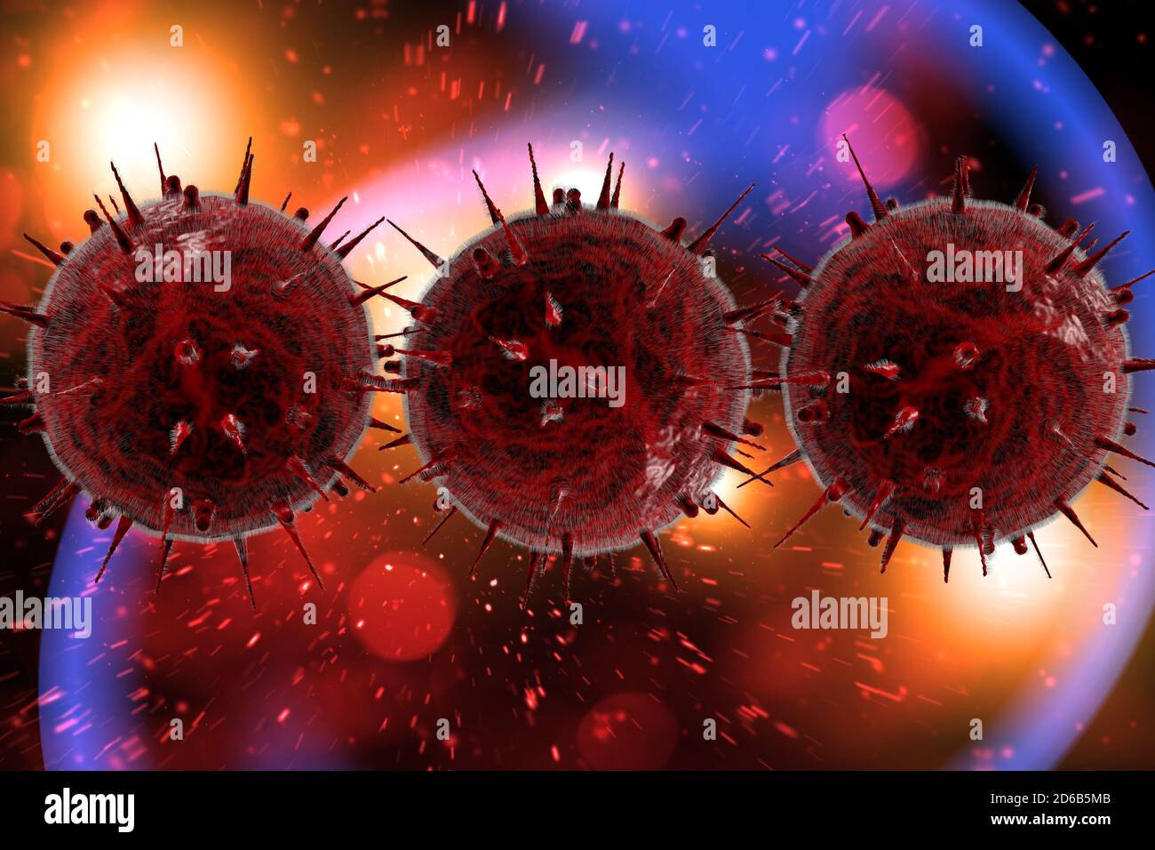 HIV Aids virus cells for medical science background 3D illustration ...