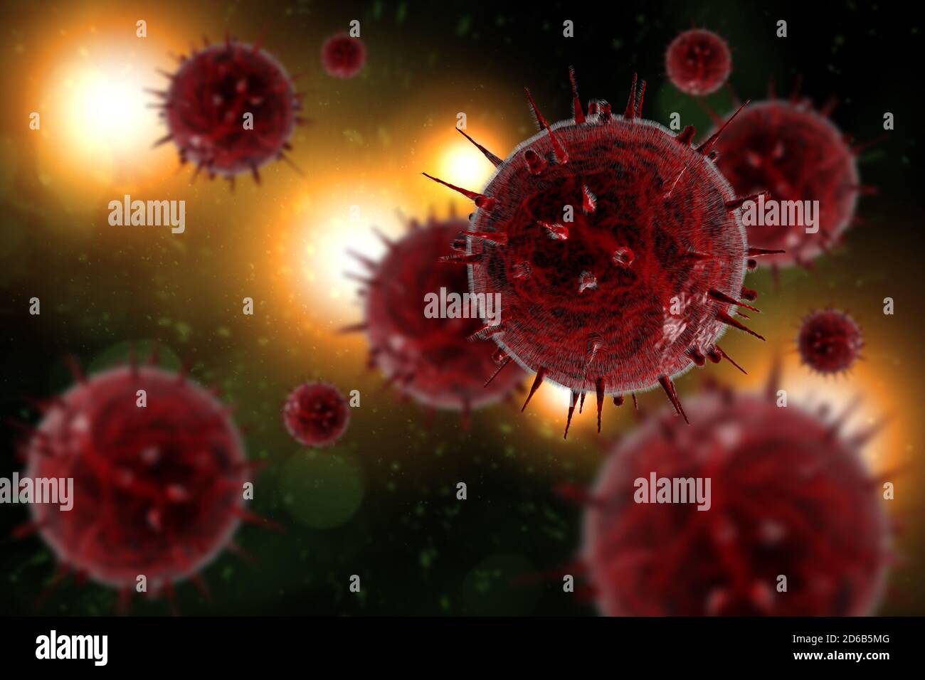 HIV Aids virus cells for medical science background 3D illustration ...
