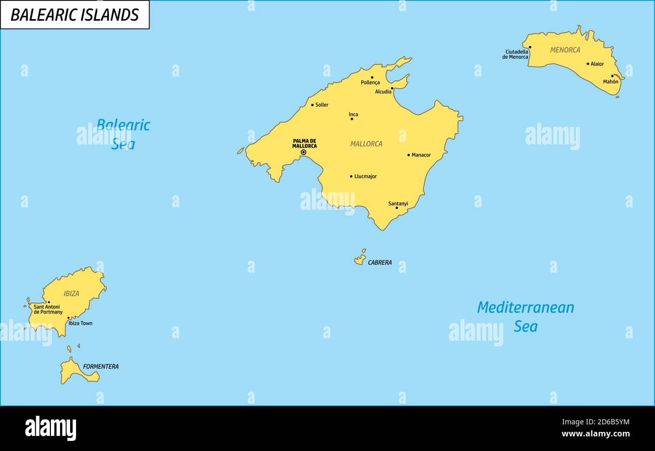 Balearic Islands Map Hi Res Stock Photography And Images Alamy Balearic Islands Region Map 2D6B5YM 