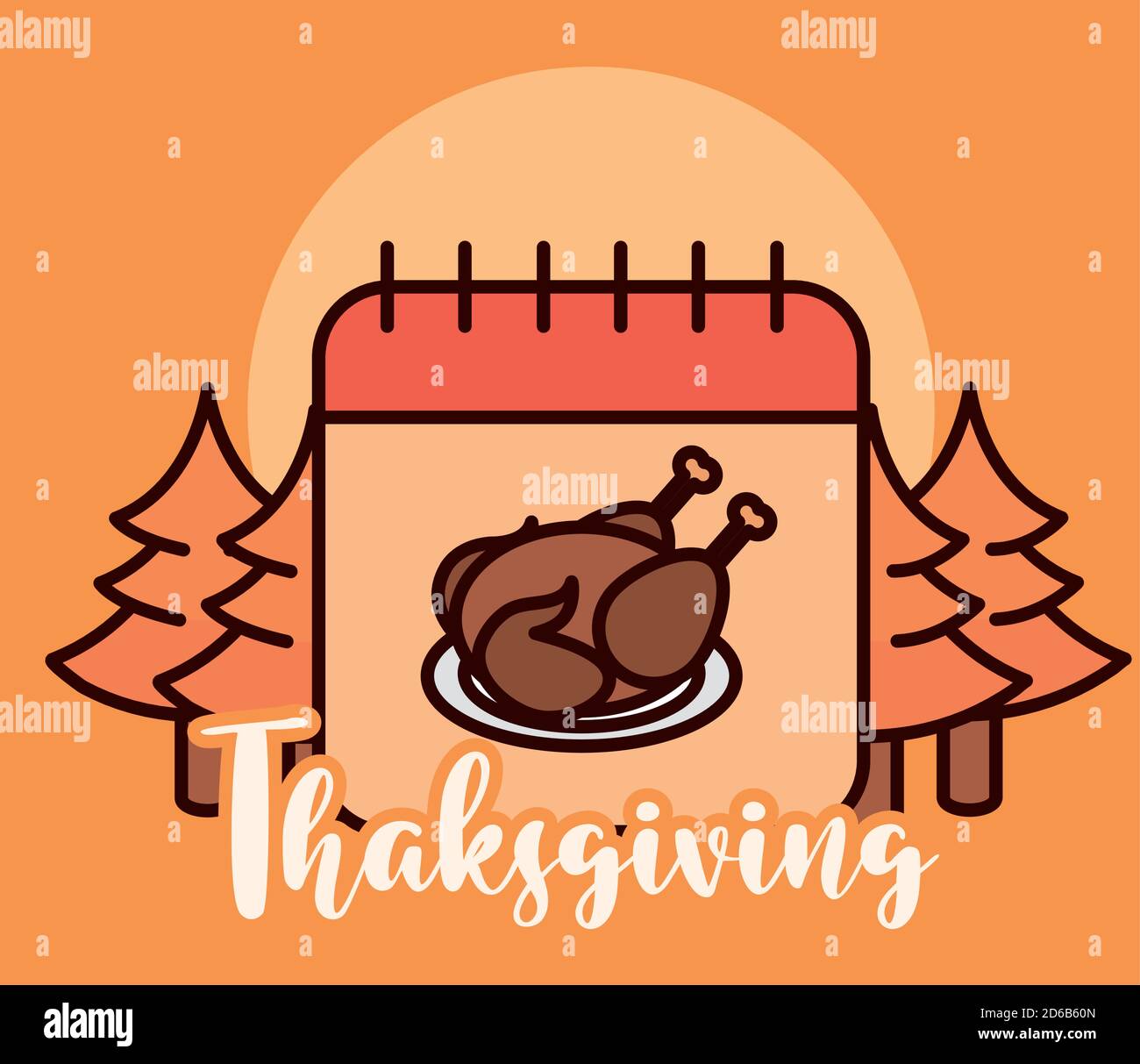 thanksgiving day, calendar celebration traditional card vector