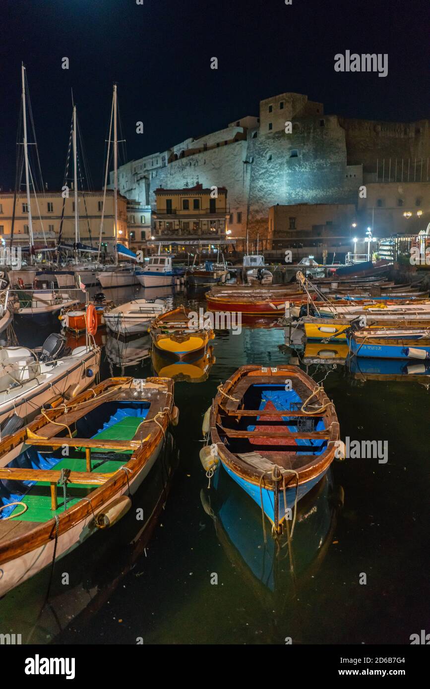Row Boat in Borgo Marinari, Naples Stock Photo