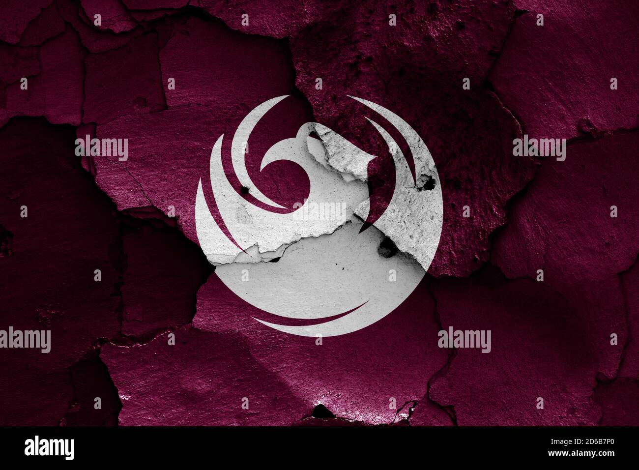 flag of Phoenix on cracked wall Stock Photo