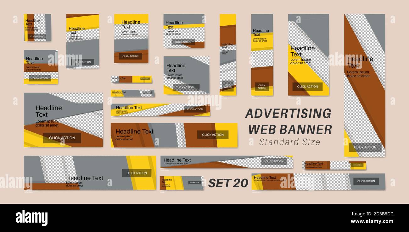 Vector set bundle advertising web banners standard size . geometric background illustration design Stock Vector