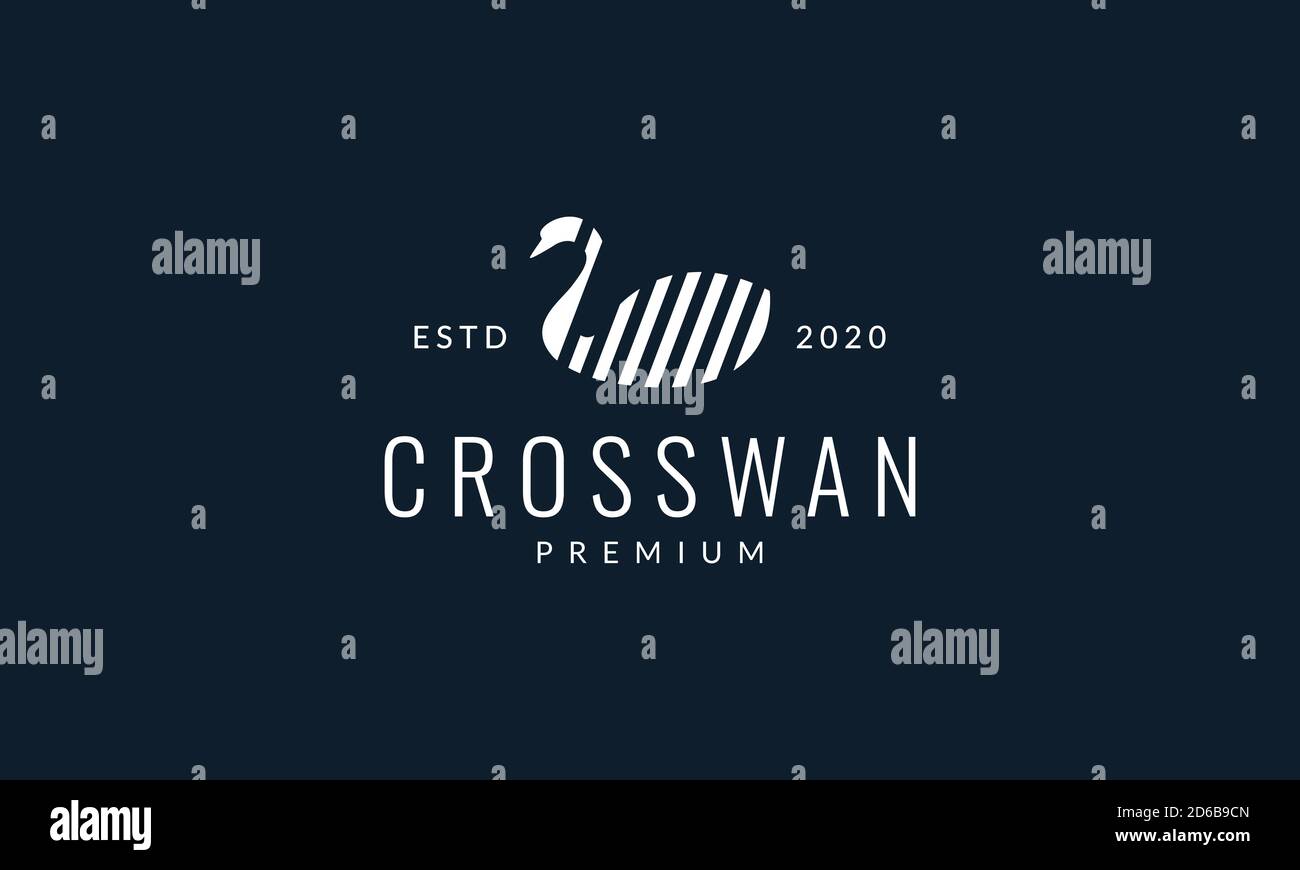 bird swan or goose line logo vector illustration design Stock Vector