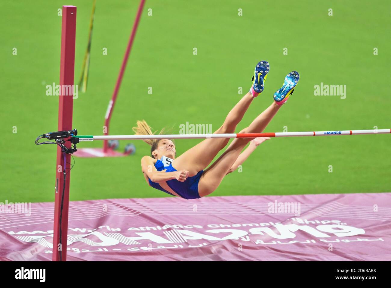 Ana Simic. High Jump Women finals. IAAF World Athletics Championships, Doha 2019 Stock Photo