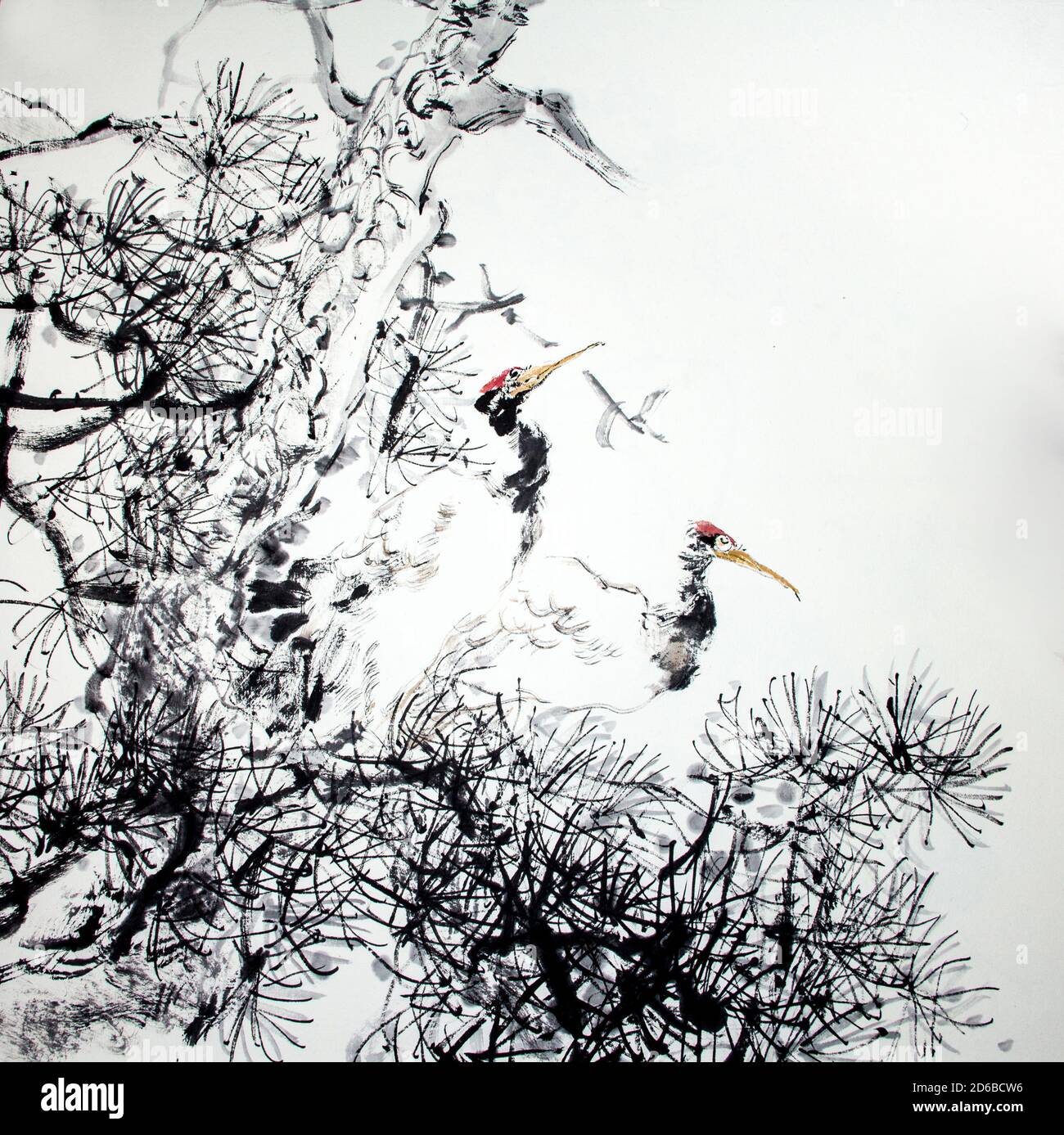 Chinese traditional painting of cranes Stock Photo Alamy