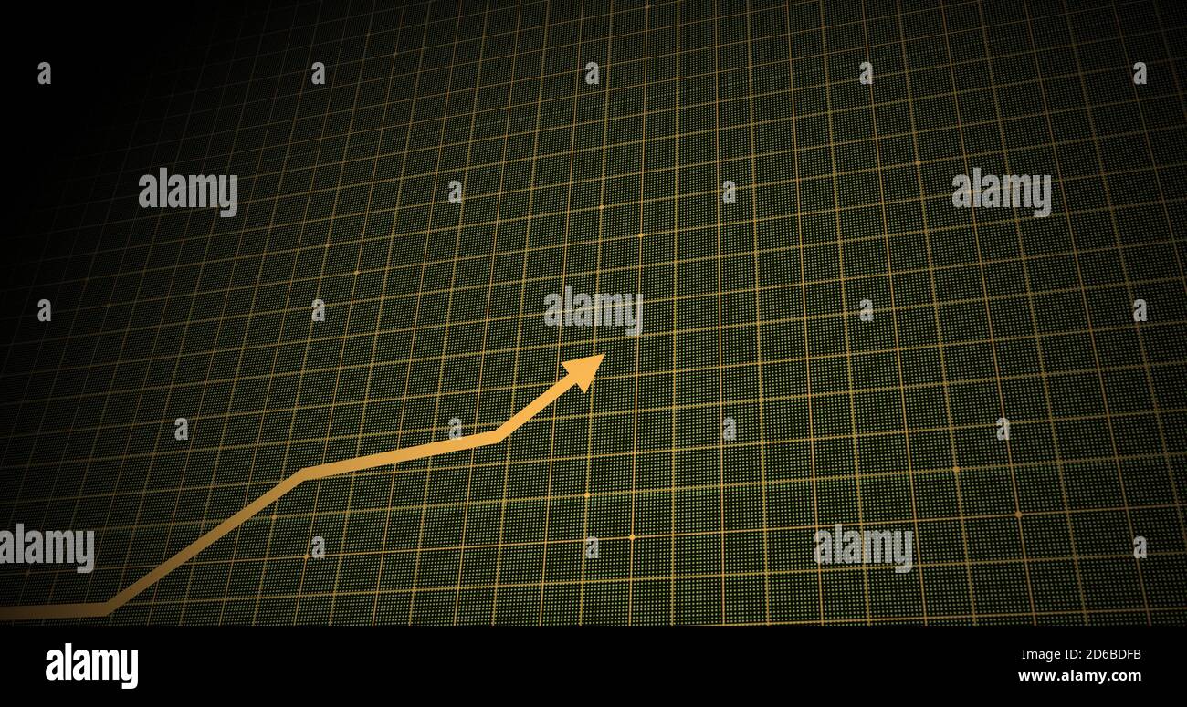 Growing arrow over transparent world map. business graph showing 3d ...