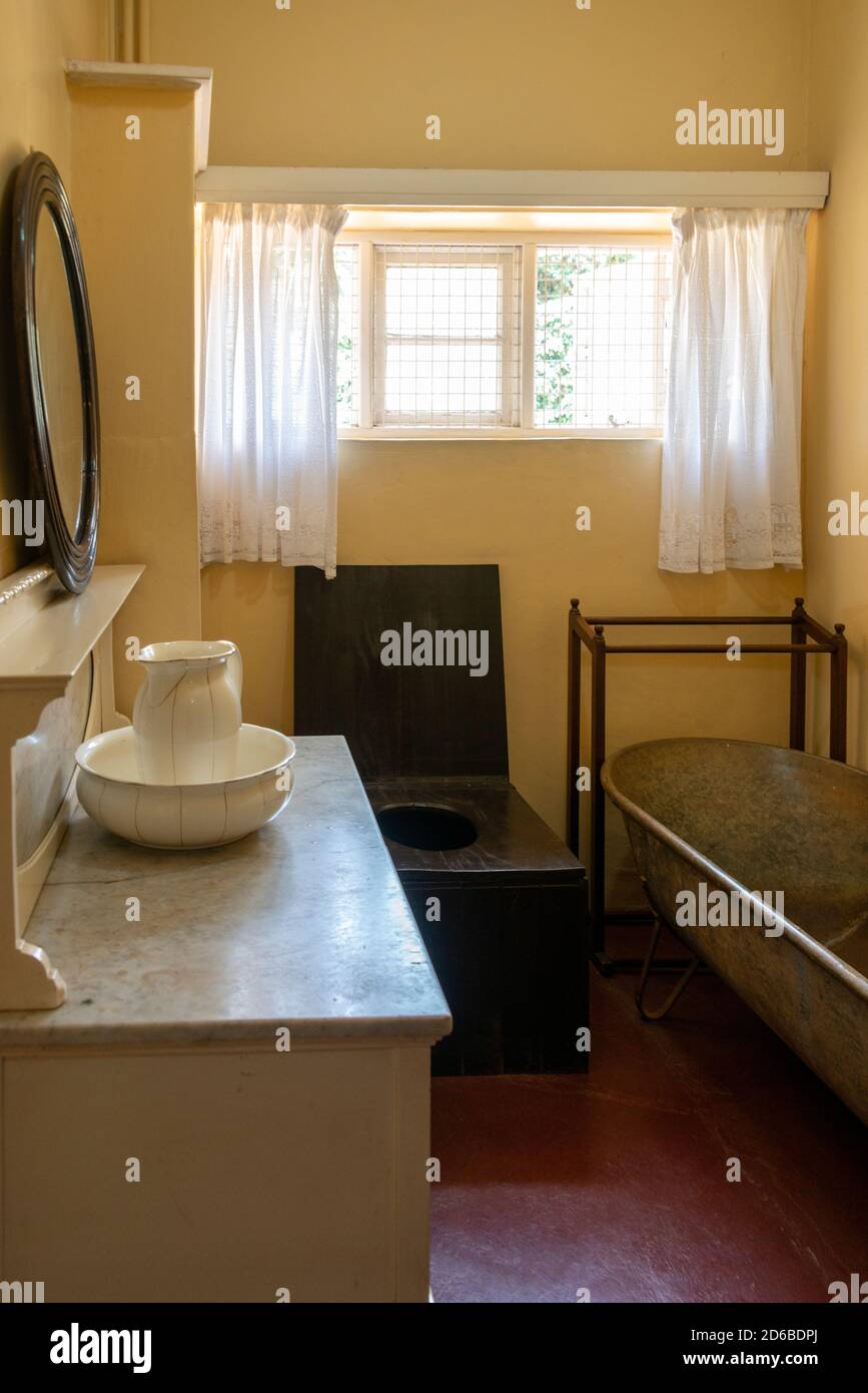 Bathroom or washroom in Karen Blixen's home Stock Photo