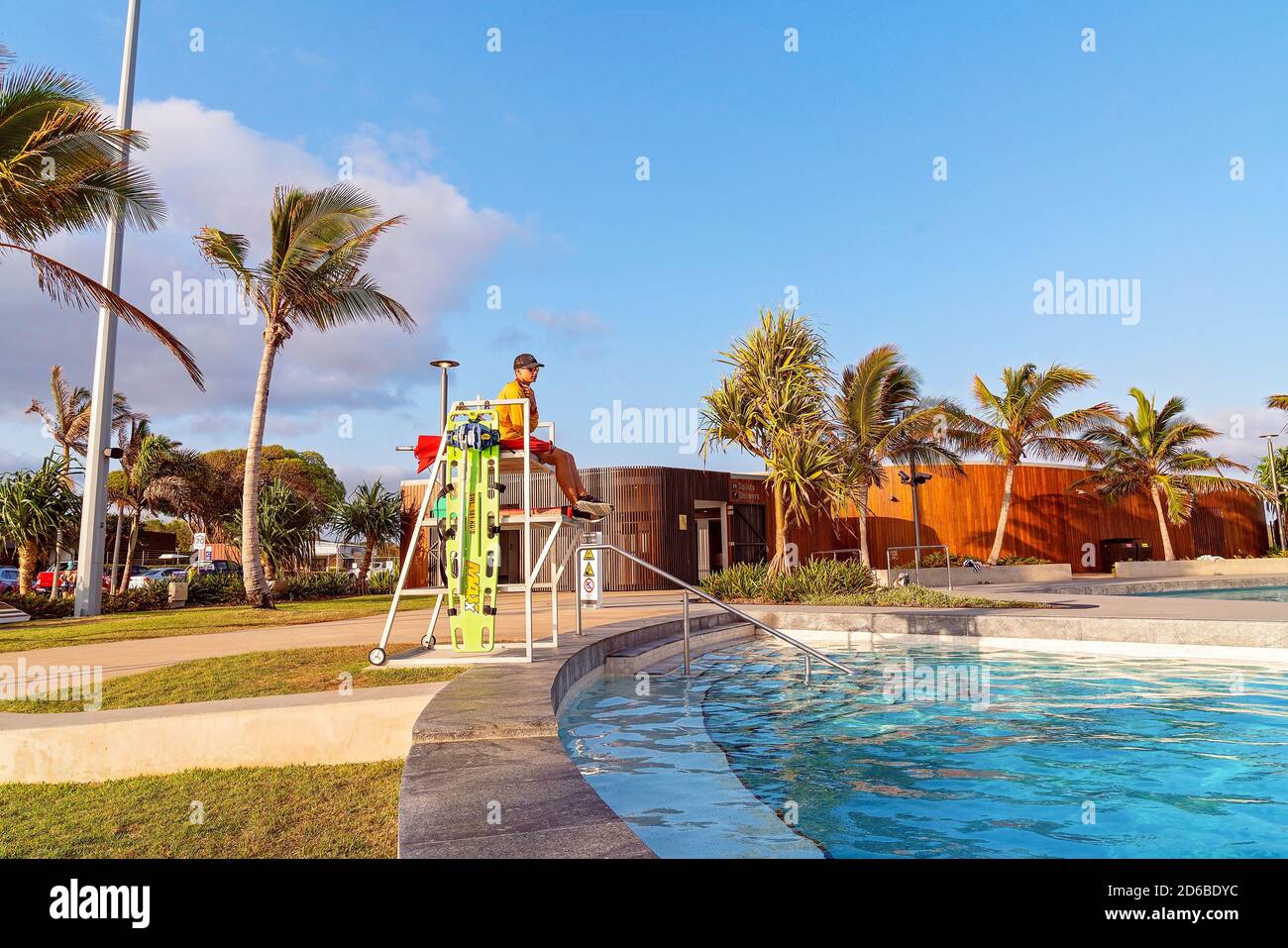 Yeppoon, Queensland, Australia December 2019 A lifeguard on duty to ensure swimmers safety at