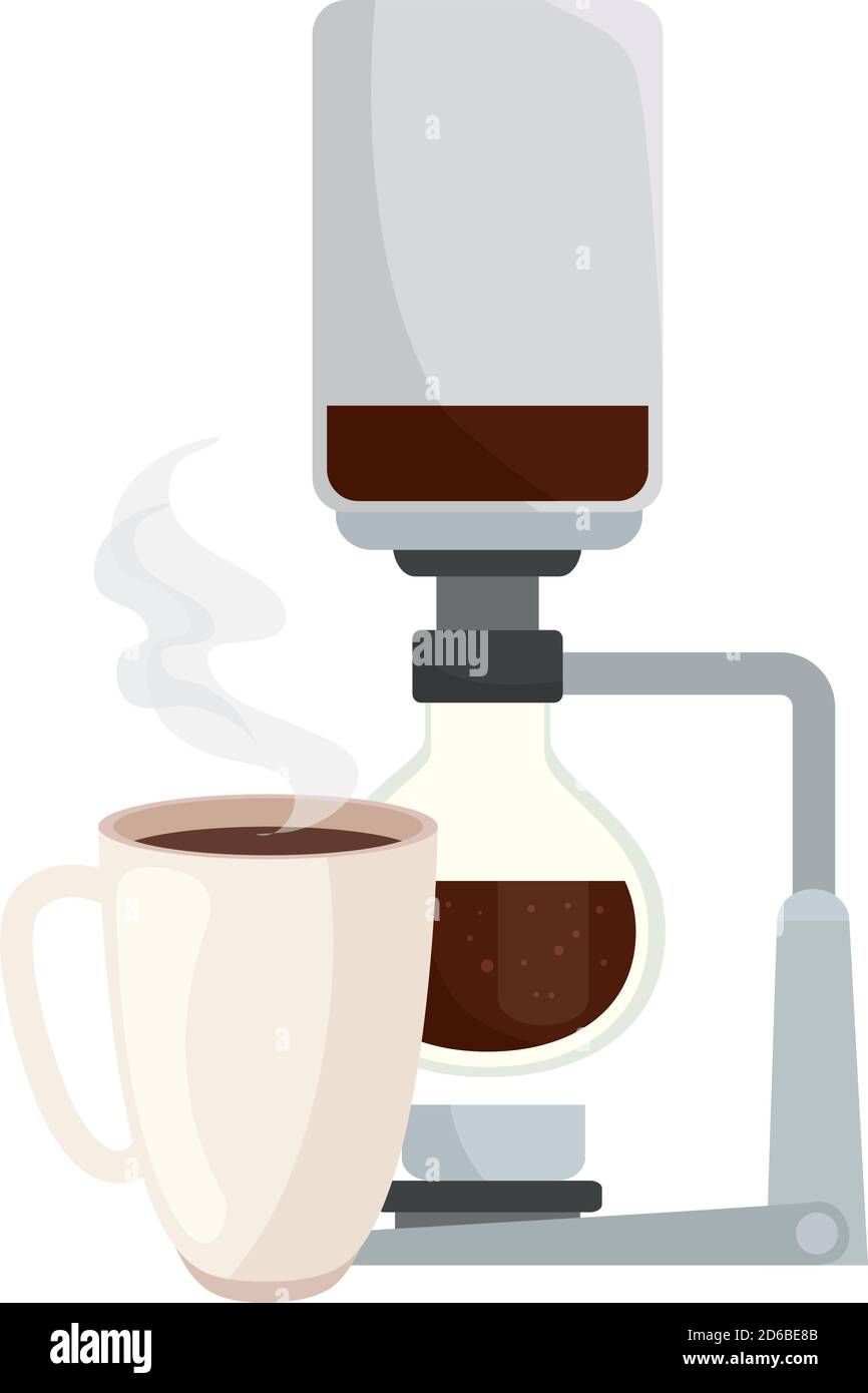 coffee siphon and mug vector design Stock Vector