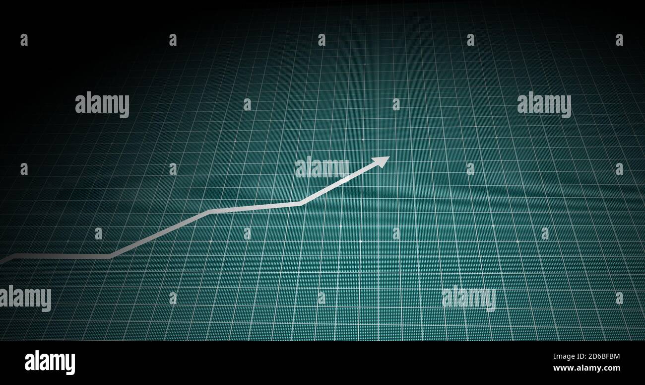 Growing arrow over transparent world map. business graph showing 3d ...