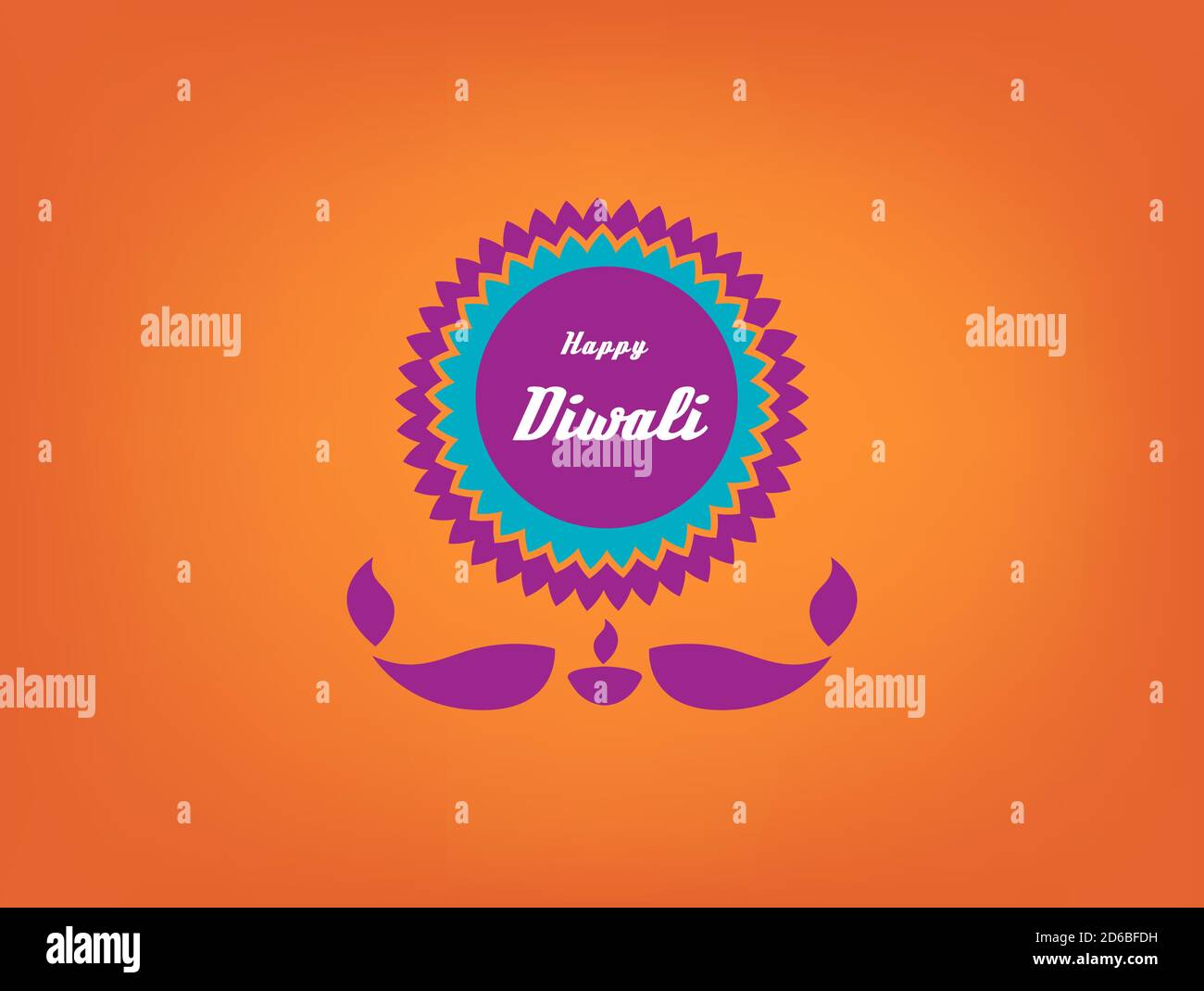 Happy Diwali Concept with mandala and lighting candle underneath. Diwali Sale Icon vector concept Stock Vector