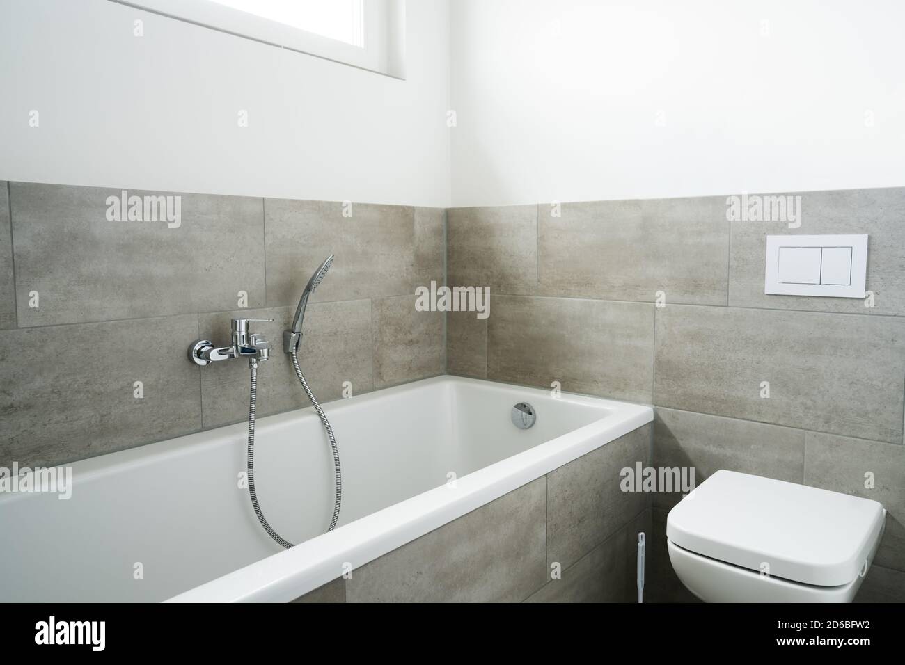 Light Bathroom Appartment Home Interior. Modern Design Stock Photo