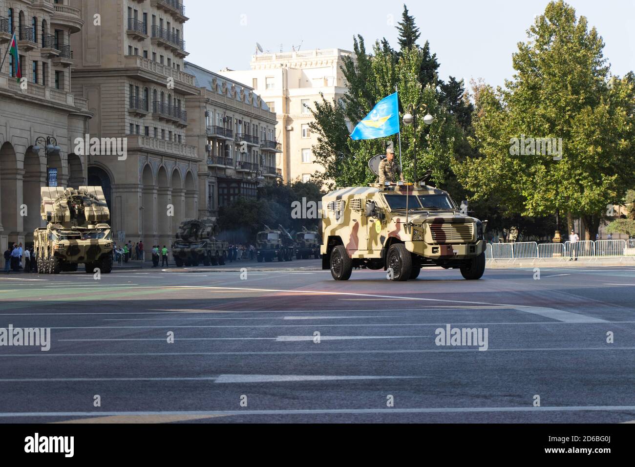 Air defense devices of the Azerbaijan Army. Multiple rocket launcher. Baku-Azerbaijan: 15 September 2018. Stock Photo