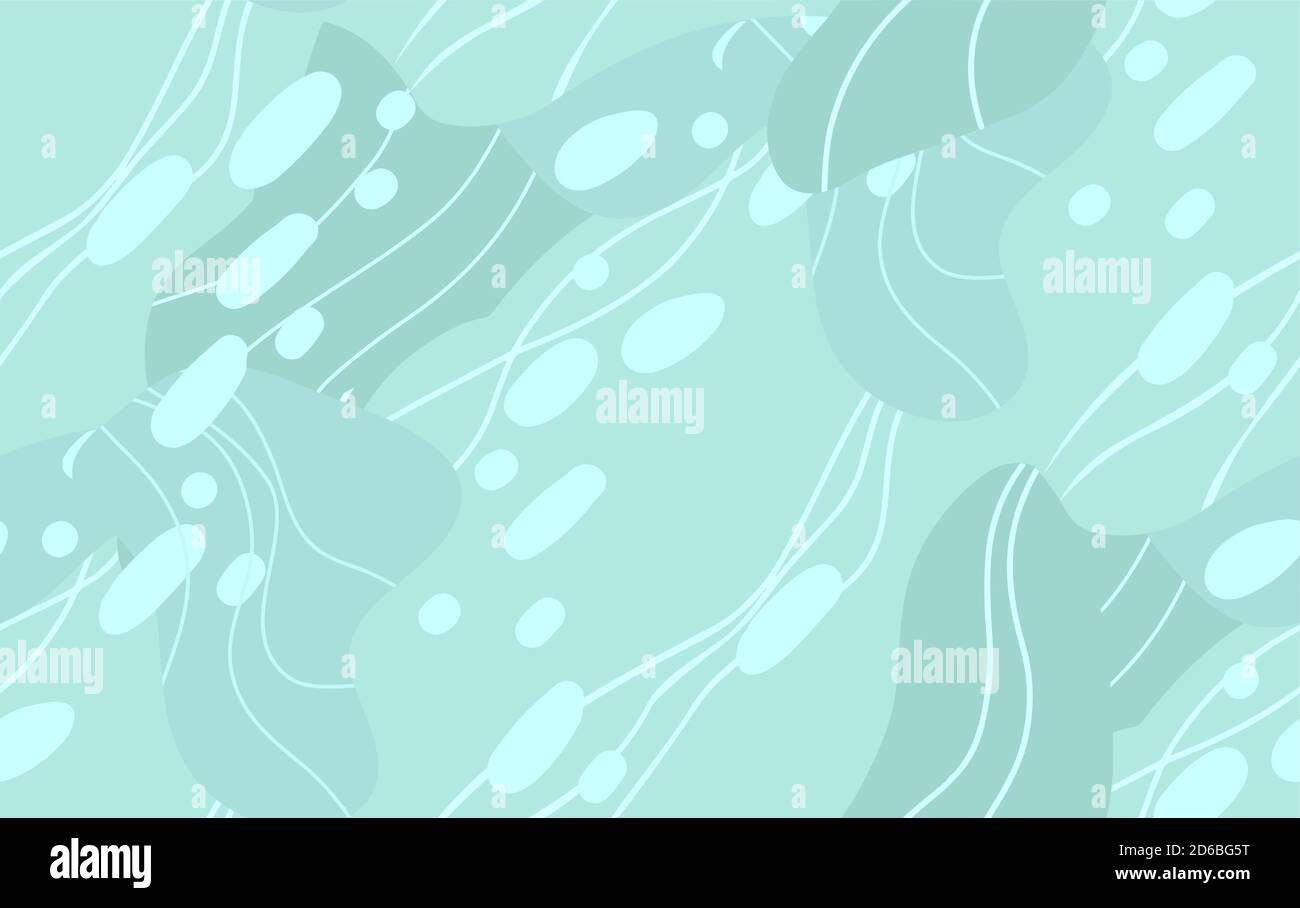 Abstract turquoise modern seamless pattern with color blobs and wavy ...