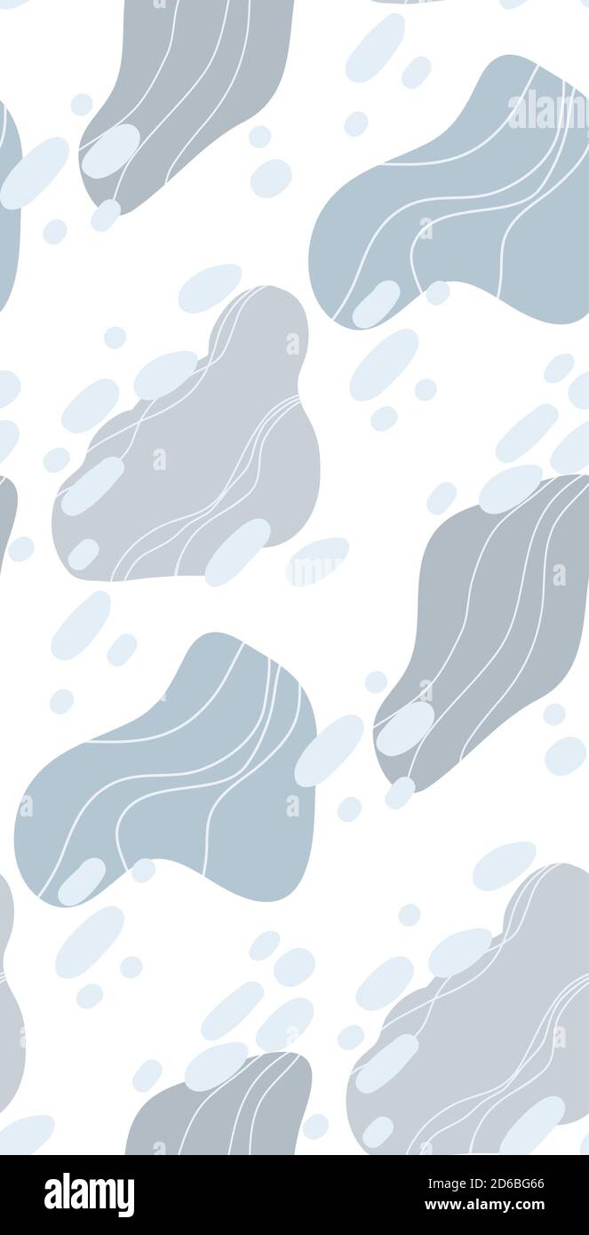 Abstract modern seamless pattern with color blots and wavy lines and ...