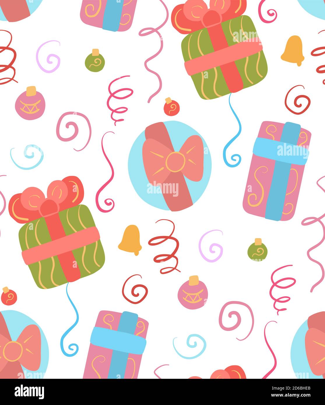 Seamless Christmas pattern on white background. Wallpaper with ...