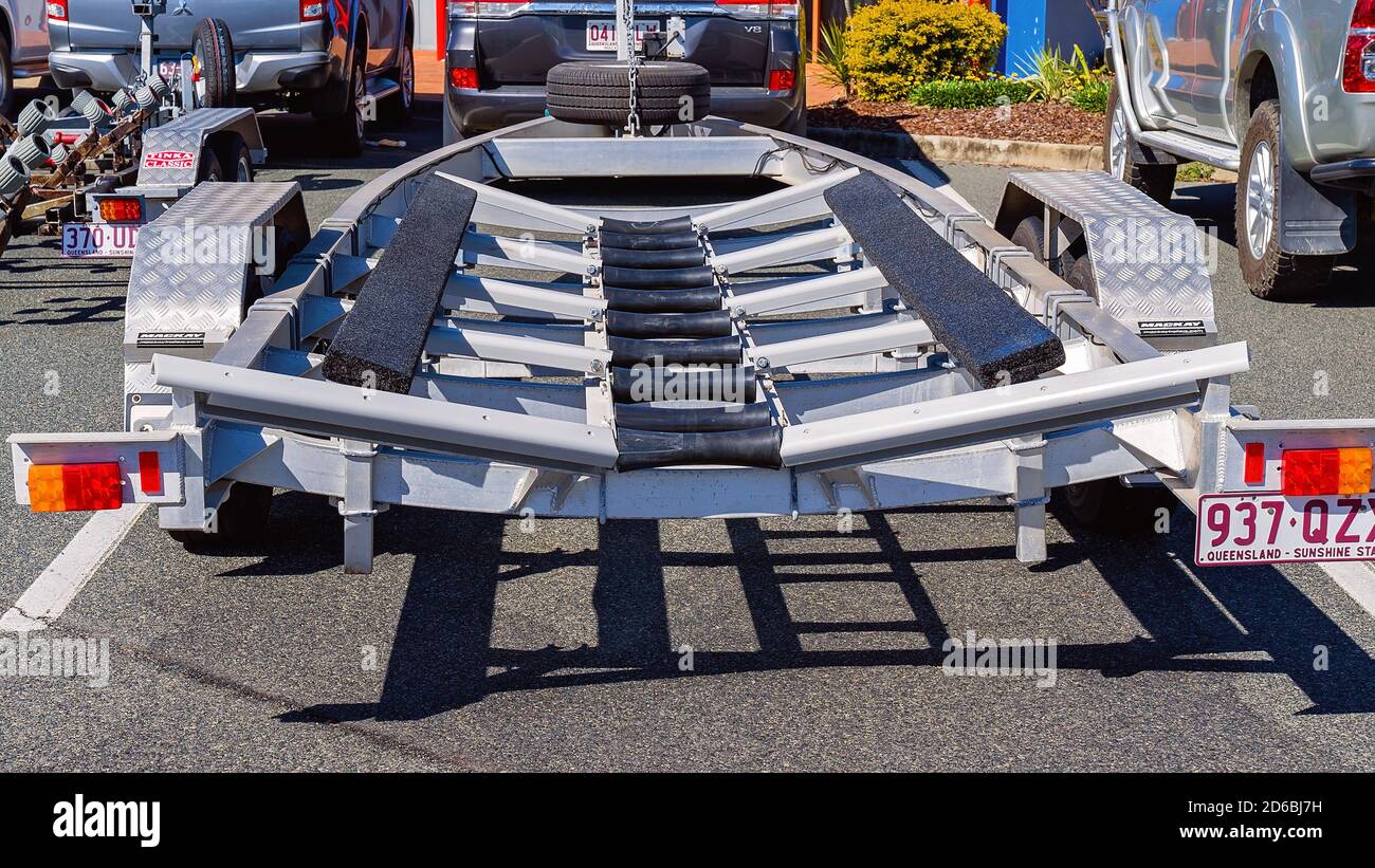 Mackay, Queensland, Australia June 2020 Large boat trailer parked