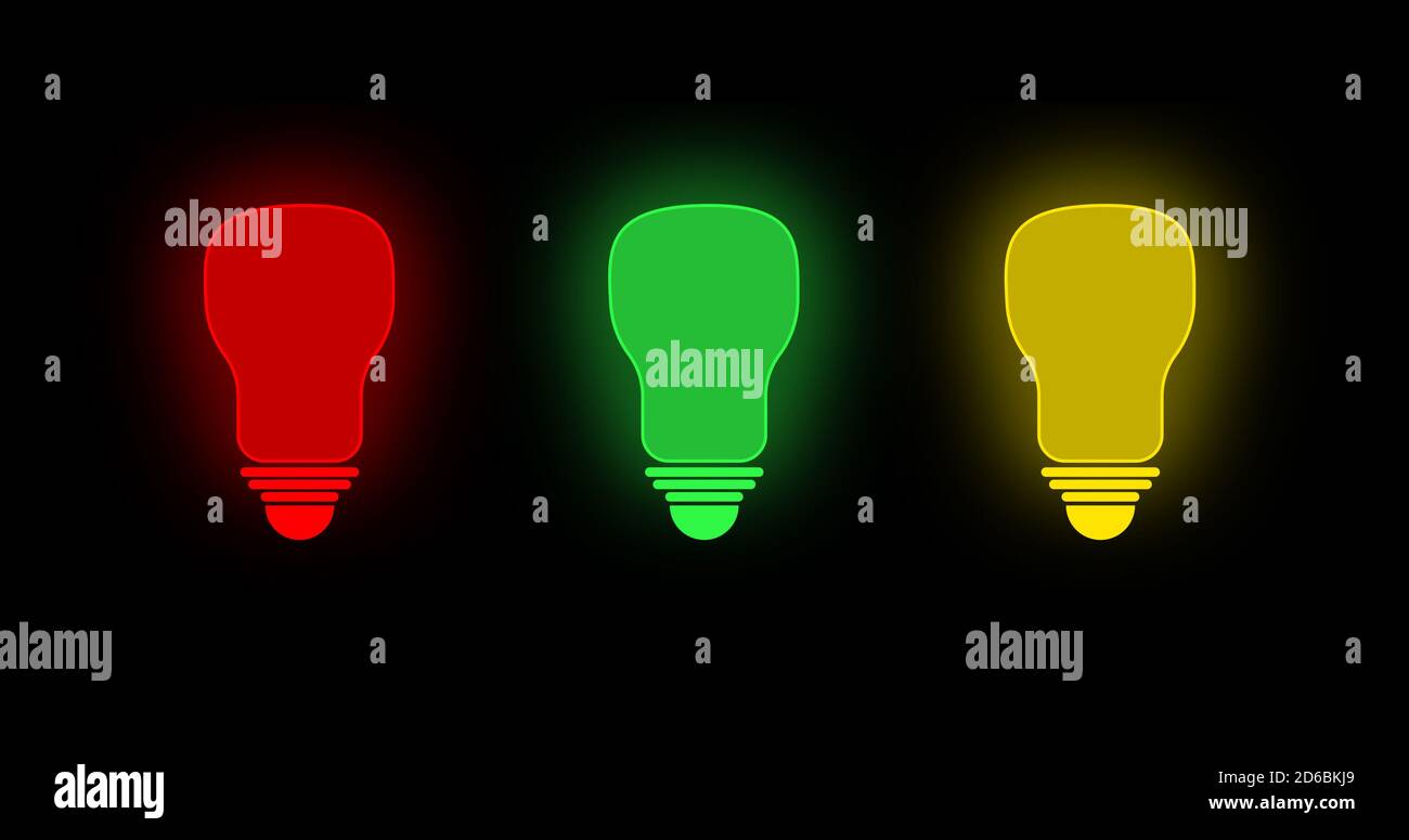 Yellow color light bulb blinking and glowing on black . animated LED light  bulb over 4k resolution Stock Photo - Alamy