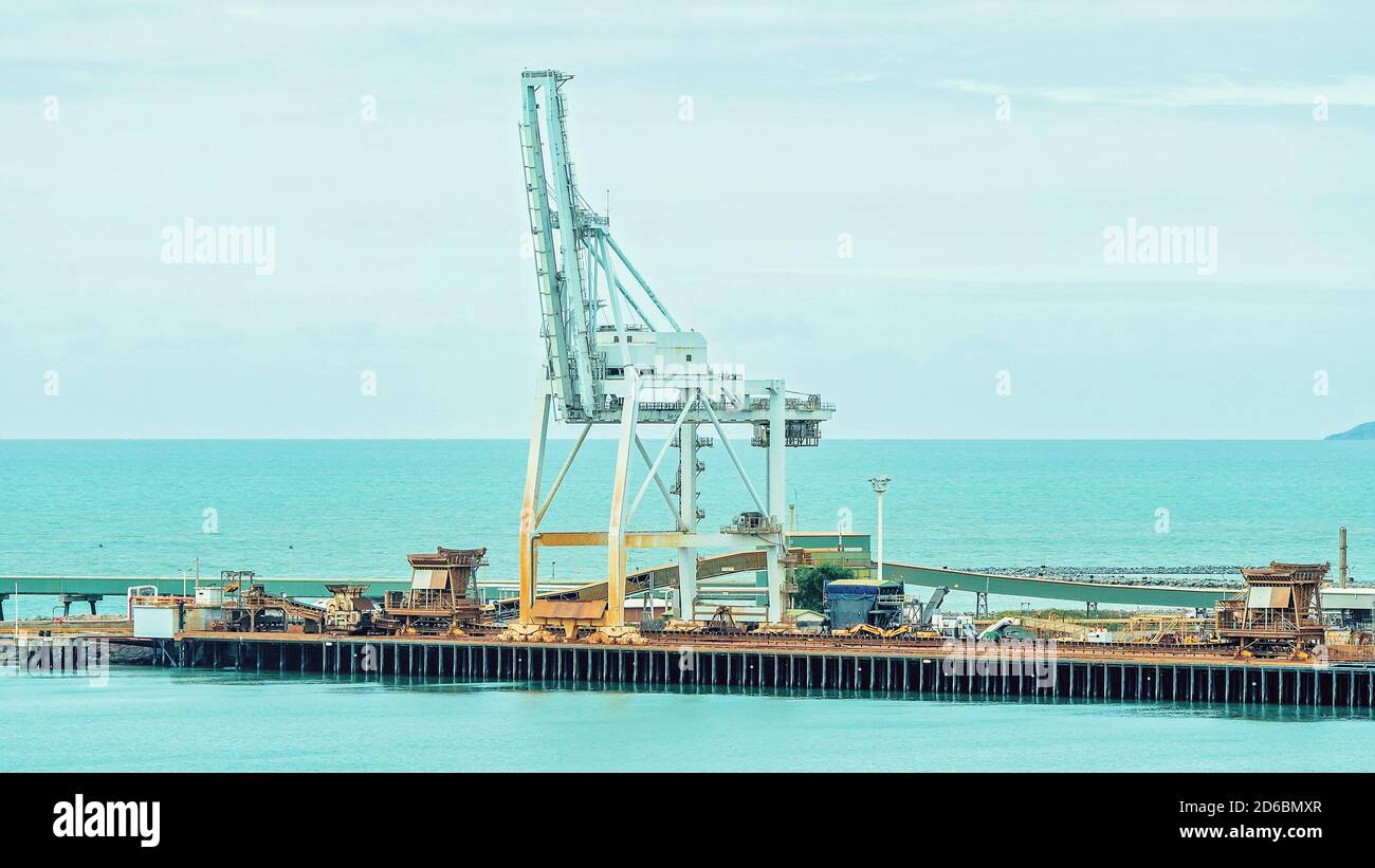 Townsville, Queensland, Australia June 2020 Industrial wharf with