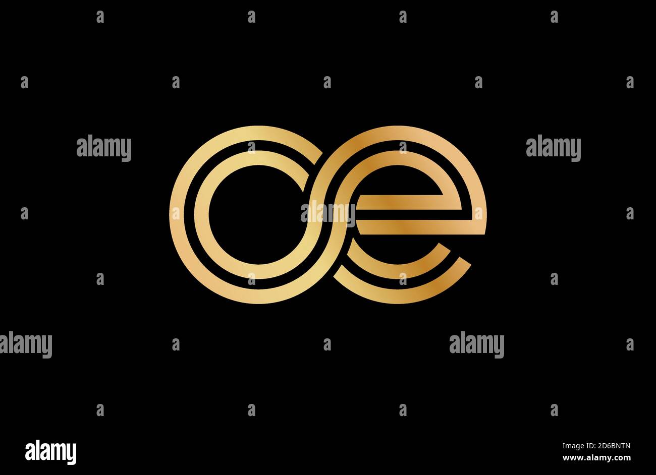 Lowercase letters o and e. Flat bound design in a Golden hue for a logo ...