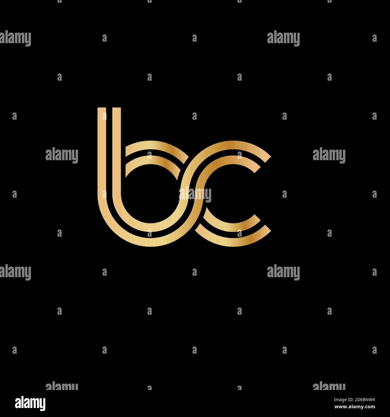 Lowercase letters b and c. Flat bound design in a Golden hue for a logo ...