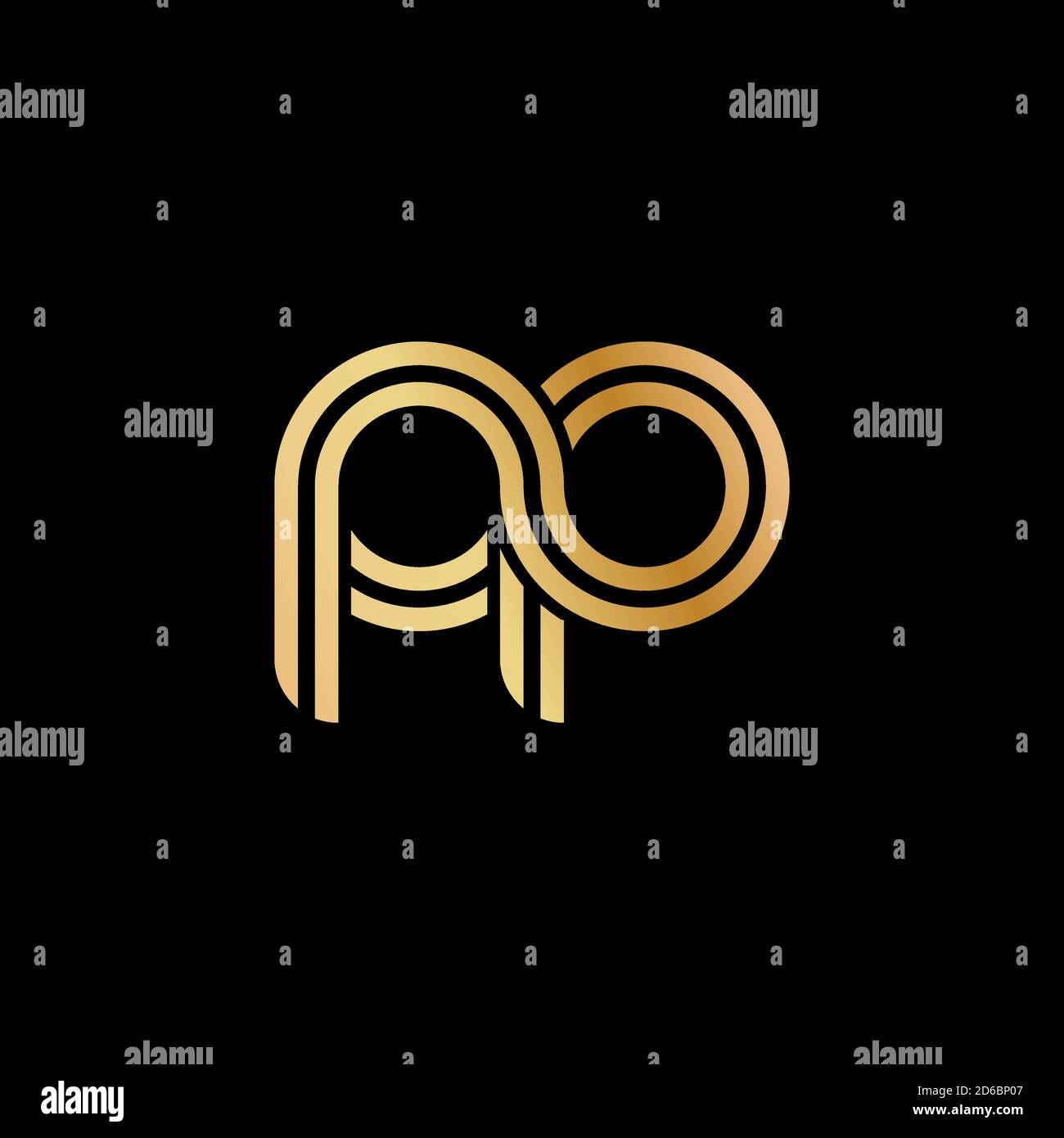 Lowercase letters p and p. Flat bound design in a Golden hue for a logo ...