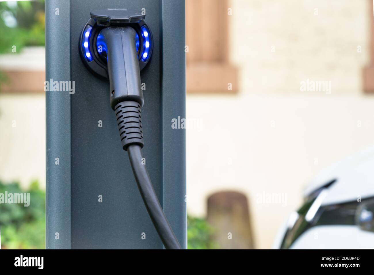 Charging an electric car Stock Photo