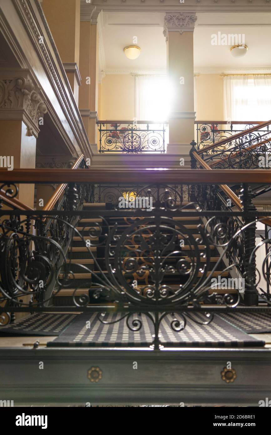 Magnificent staircase from 19th century in an old building Stock Photo
