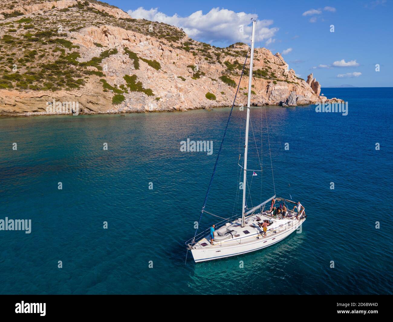Sailboat at Despotiko island,Cyclades,Greece Stock Photo Alamy