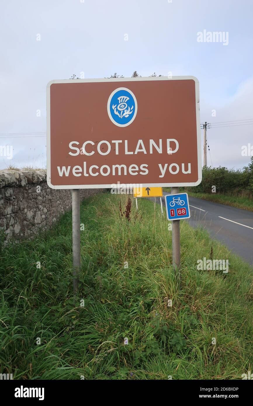 The Anglo-Scottish border. Great Britain. UK Stock Photo - Alamy