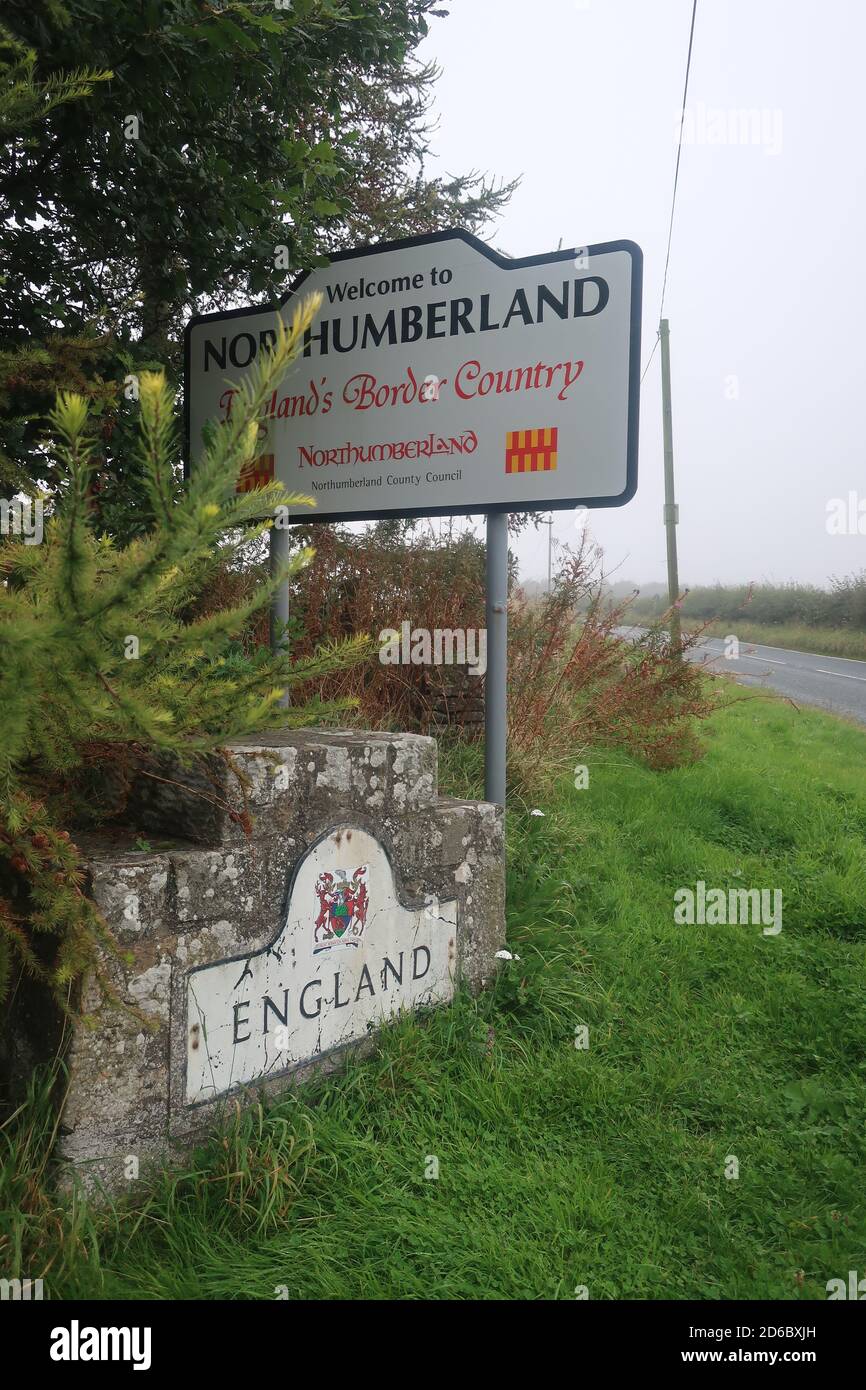 The Anglo-Scottish border. Great Britain. UK Stock Photo - Alamy
