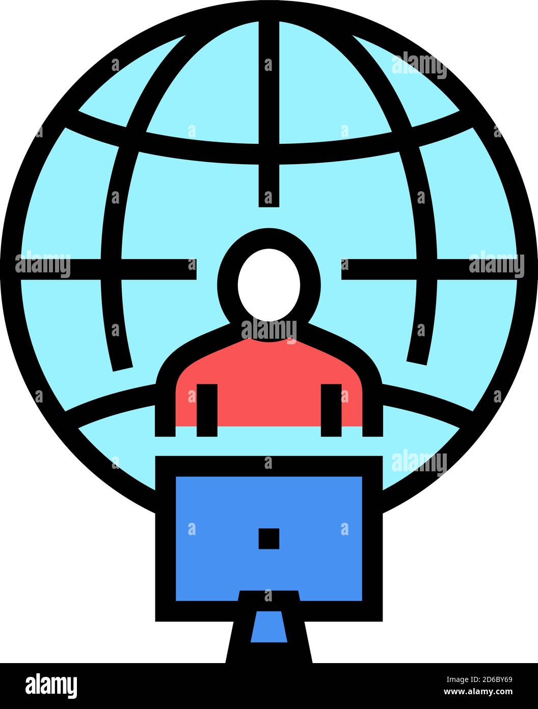 freelancer working world color icon vector illustration Stock Vector ...