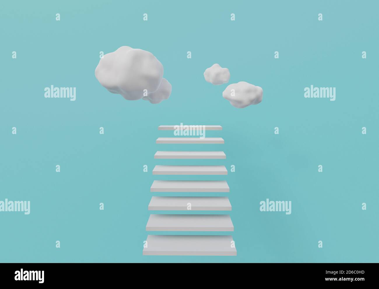white stair steps and clouds, stairway to Heaven, 3d render Stock Photo ...