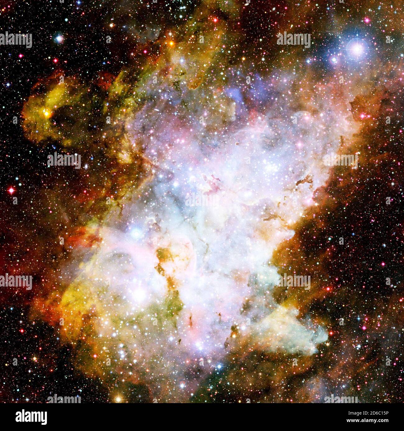 nebula composite with stars astronomy background Stock Photo