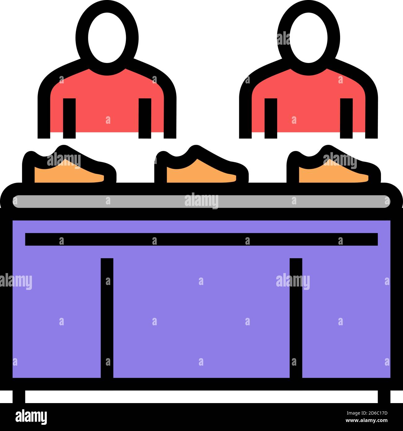 shoe conveyor control workers color icon vector illustration Stock ...