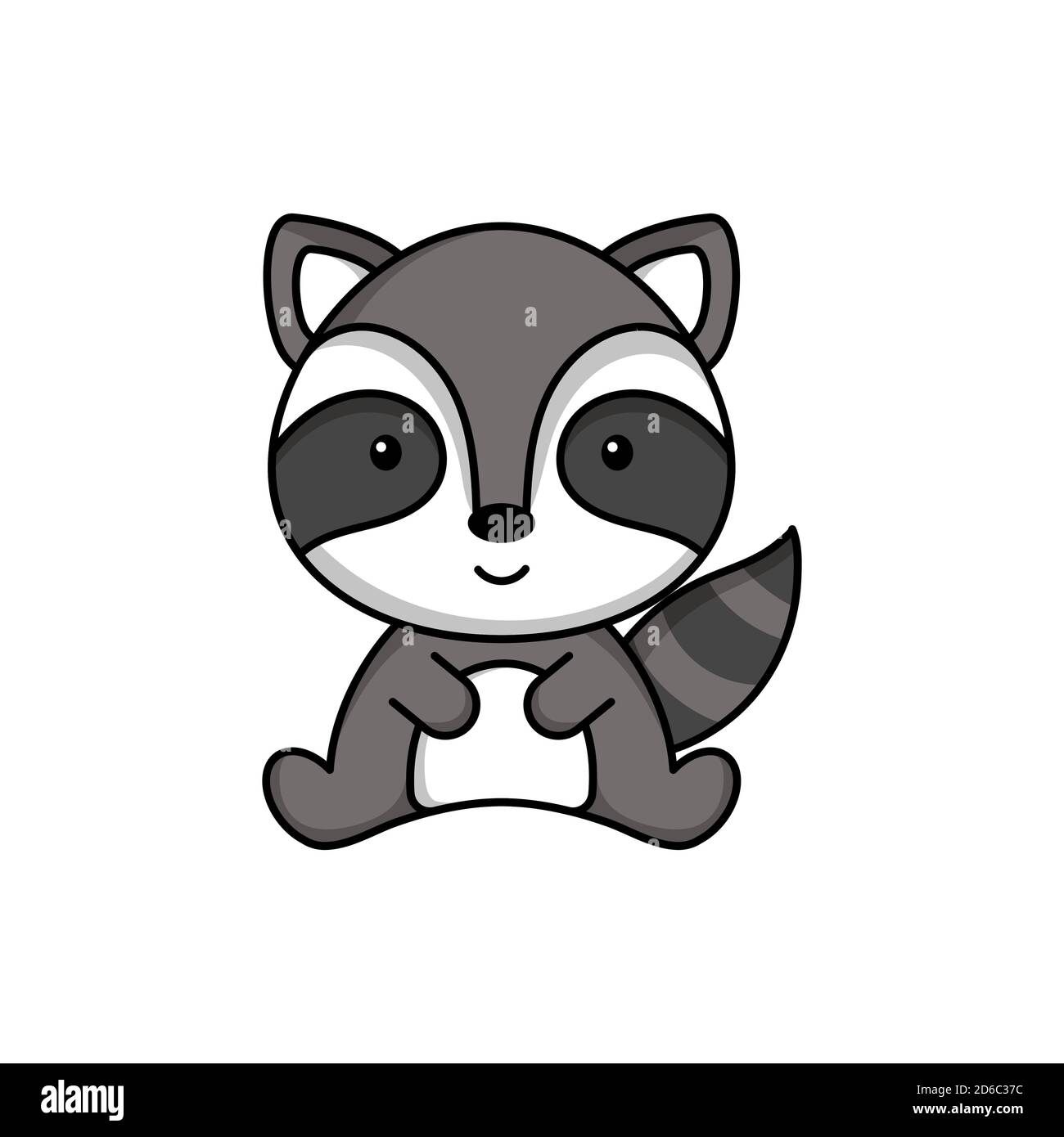 Cute business raccoon icon on white background. Mascot cartoon animal ...