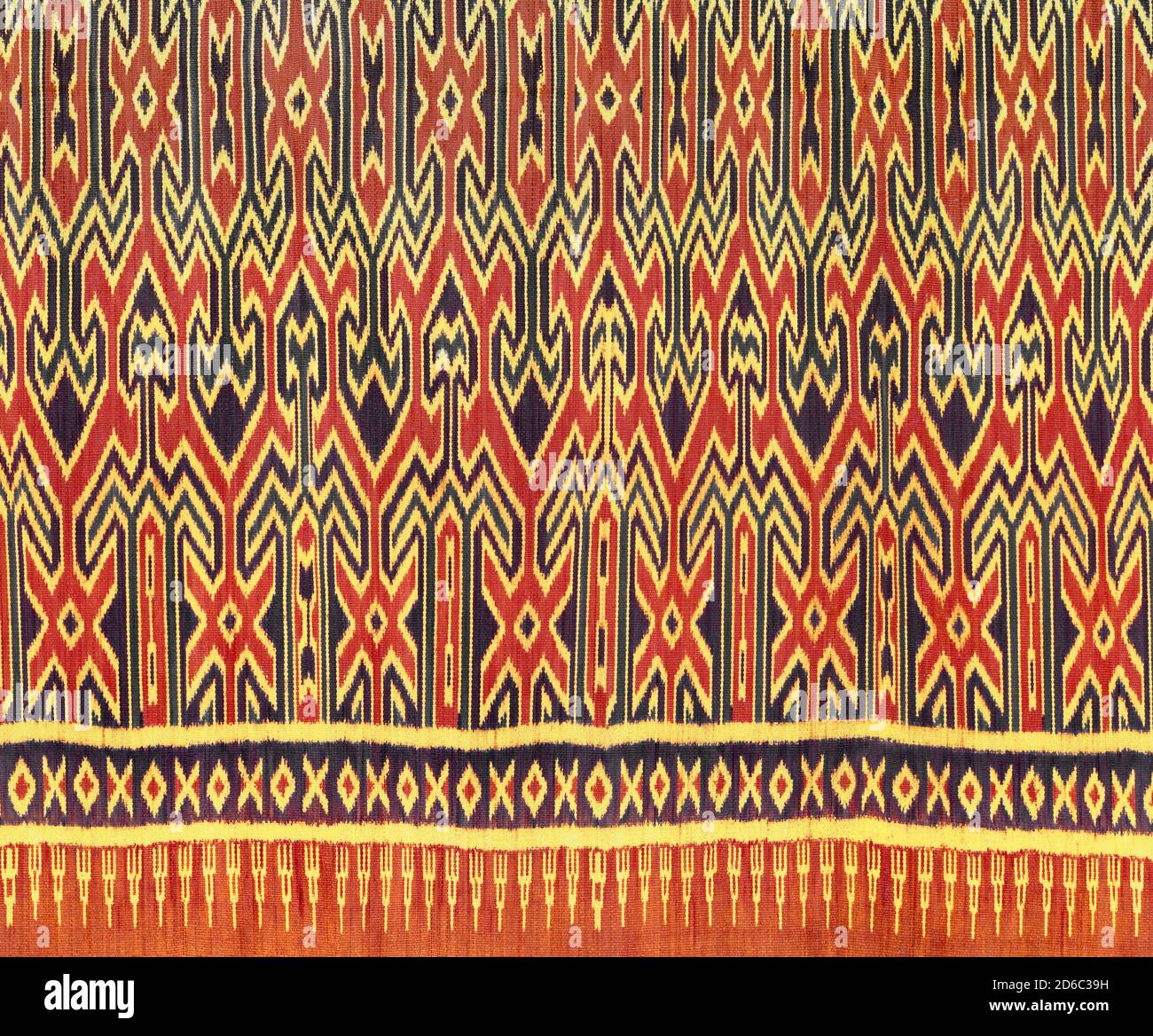 Sekomandi textile is the typical Batik and woven textile heritage of Mandar ethnic, West Sulawesi Stock Photo
