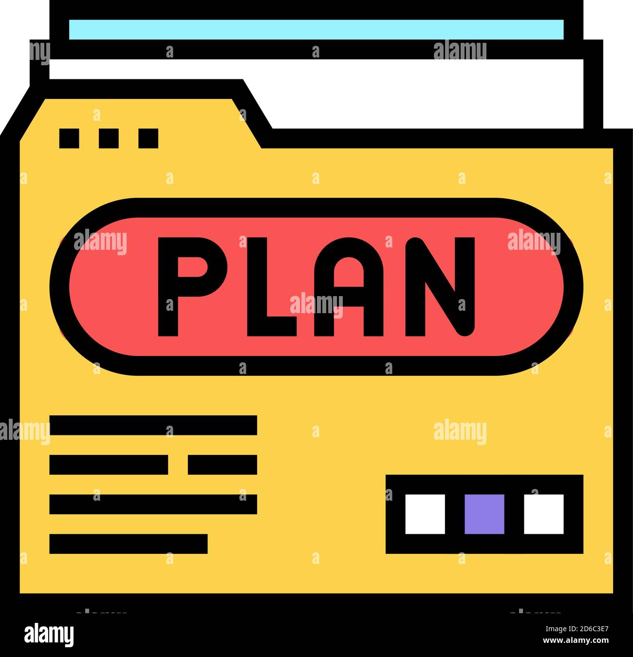 plan folder color icon vector color illustration Stock Vector Image ...