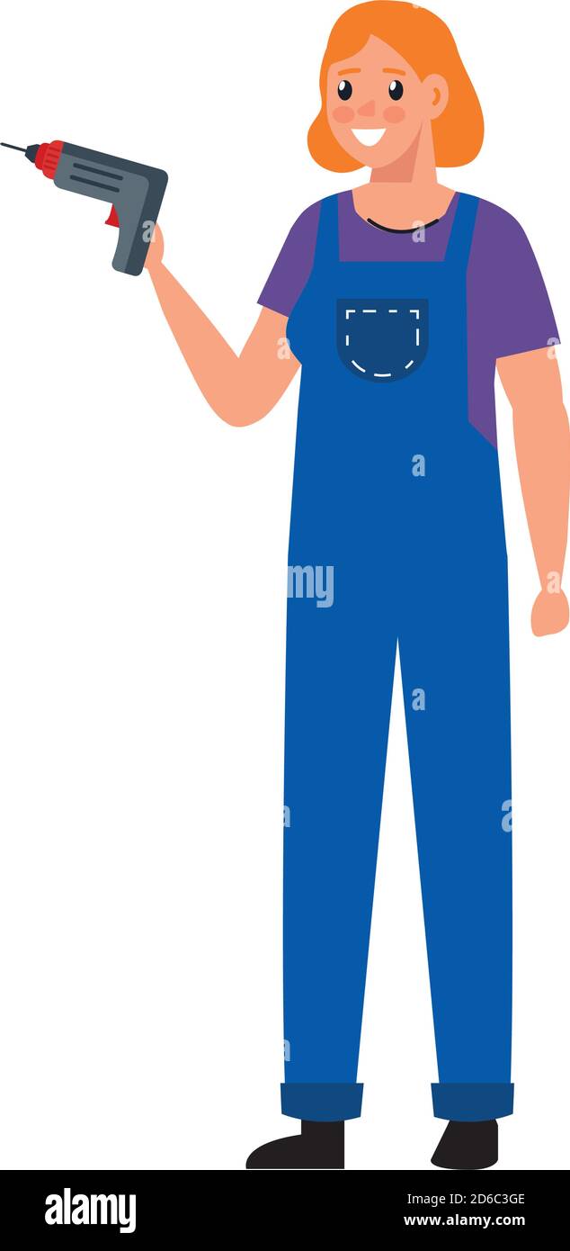 constructer woman with drill vector design Stock Vector Image & Art - Alamy