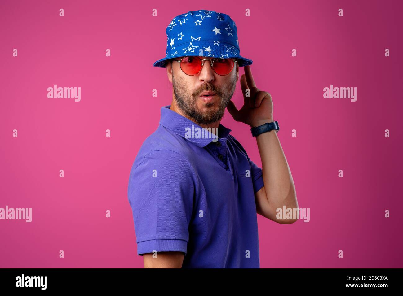 Man with beard wearing silly hat hi-res stock photography and images ...