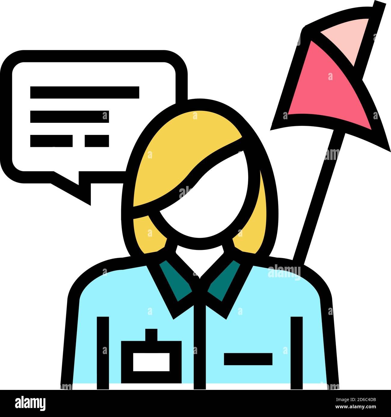 guid museum worker color icon vector illustration Stock Vector Image ...